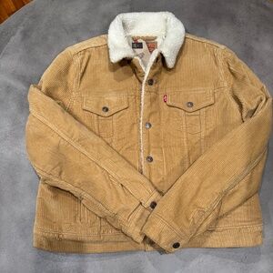 Levi Strauss Sherpa Lined Women's Trucker Jacket Courduroy Size XL